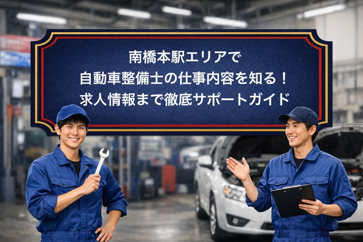 南橋本駅エリアで自動車整備士の仕事内容を知る！求人情報まで徹底サポートガイド