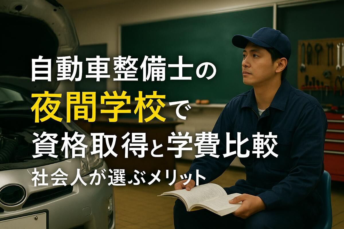 自動車整備士の夜間学校で資格取得と学費比較｜社会人が選ぶメリット
