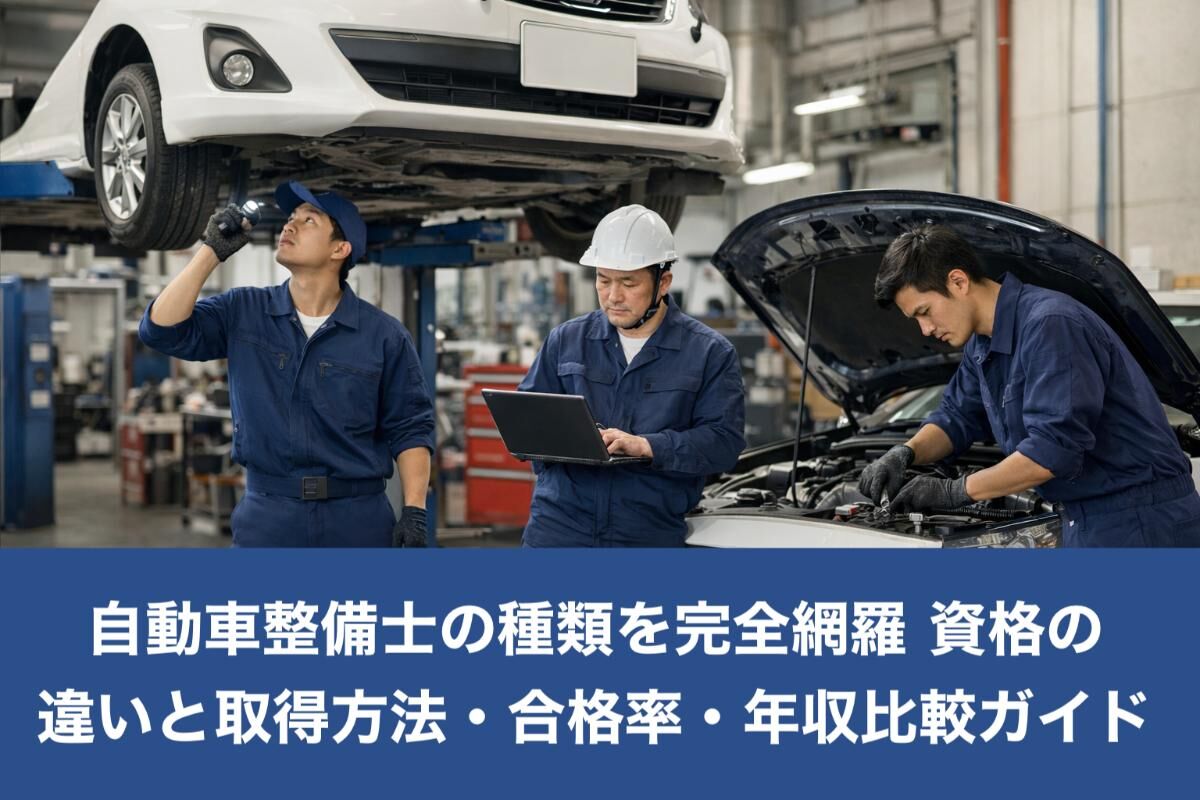 自動車整備士の種類を完全網羅｜資格の違いと取得方法・合格率・年収比較ガイド